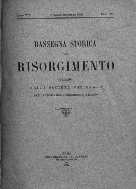 Rassegna storica del Risorgimento organo della Società nazionale per la storia del Risorgimento italiano