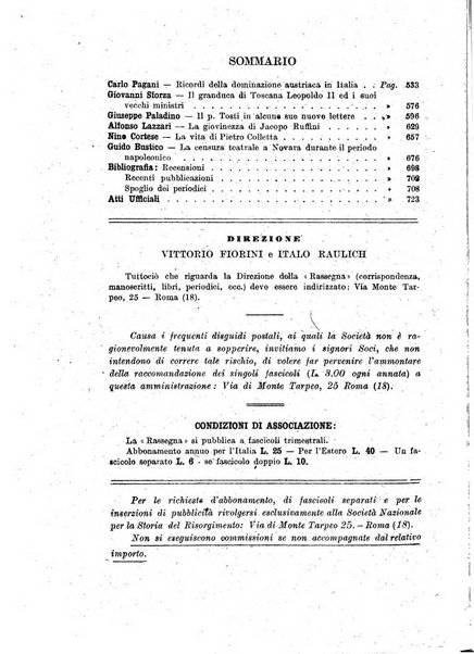 Rassegna storica del Risorgimento organo della Società nazionale per la storia del Risorgimento italiano