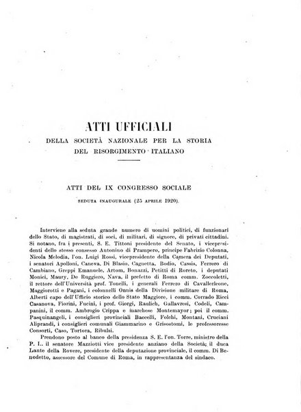 Rassegna storica del Risorgimento organo della Società nazionale per la storia del Risorgimento italiano