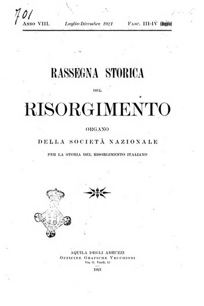 Rassegna storica del Risorgimento organo della Società nazionale per la storia del Risorgimento italiano