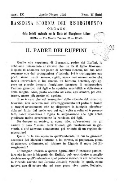 Rassegna storica del Risorgimento organo della Società nazionale per la storia del Risorgimento italiano