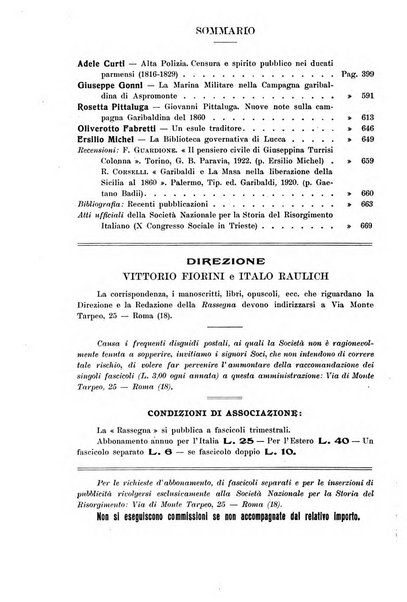 Rassegna storica del Risorgimento organo della Società nazionale per la storia del Risorgimento italiano