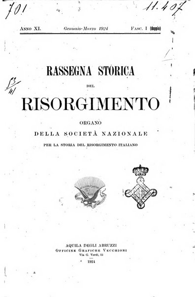 Rassegna storica del Risorgimento organo della Società nazionale per la storia del Risorgimento italiano