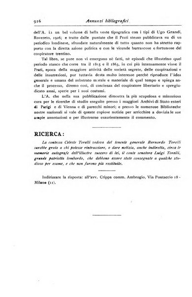 Rassegna storica del Risorgimento organo della Società nazionale per la storia del Risorgimento italiano