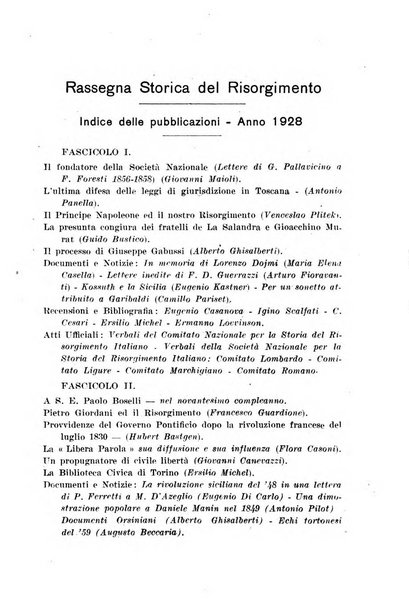 Rassegna storica del Risorgimento organo della Società nazionale per la storia del Risorgimento italiano