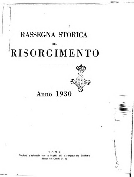 Rassegna storica del Risorgimento organo della Società nazionale per la storia del Risorgimento italiano