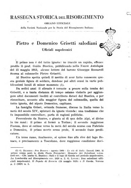 Rassegna storica del Risorgimento organo della Società nazionale per la storia del Risorgimento italiano