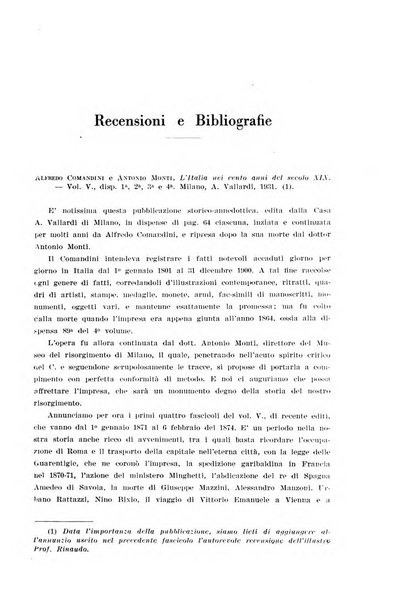 Rassegna storica del Risorgimento organo della Società nazionale per la storia del Risorgimento italiano