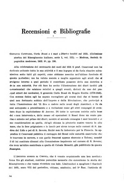 Rassegna storica del Risorgimento organo della Società nazionale per la storia del Risorgimento italiano