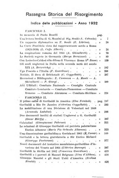 Rassegna storica del Risorgimento organo della Società nazionale per la storia del Risorgimento italiano