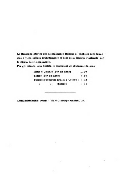 Rassegna storica del Risorgimento organo della Società nazionale per la storia del Risorgimento italiano