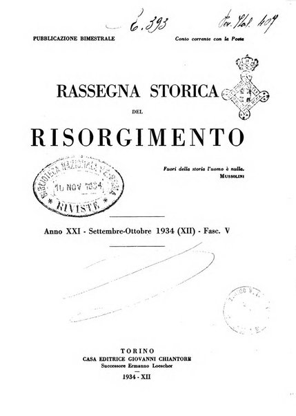 Rassegna storica del Risorgimento organo della Società nazionale per la storia del Risorgimento italiano