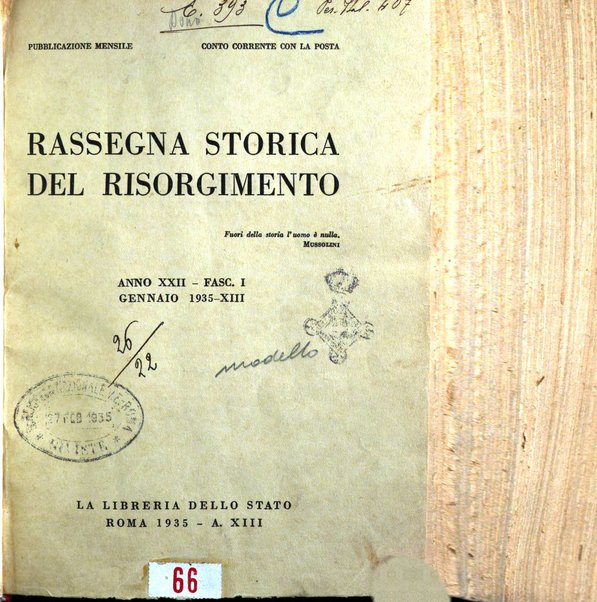 Rassegna storica del Risorgimento organo della Società nazionale per la storia del Risorgimento italiano