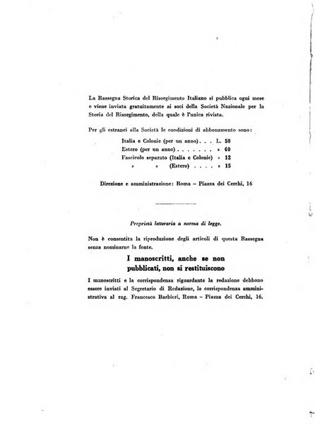 Rassegna storica del Risorgimento organo della Società nazionale per la storia del Risorgimento italiano