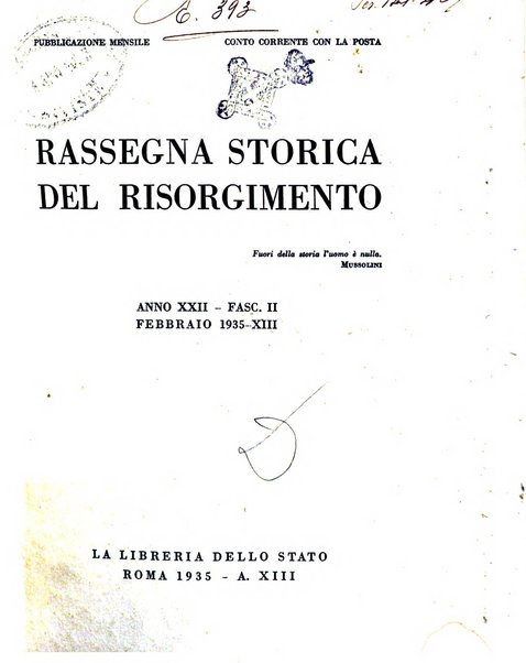 Rassegna storica del Risorgimento organo della Società nazionale per la storia del Risorgimento italiano