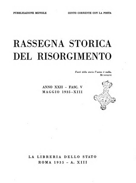 Rassegna storica del Risorgimento organo della Società nazionale per la storia del Risorgimento italiano