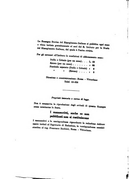 Rassegna storica del Risorgimento organo della Società nazionale per la storia del Risorgimento italiano