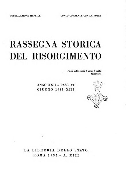 Rassegna storica del Risorgimento organo della Società nazionale per la storia del Risorgimento italiano