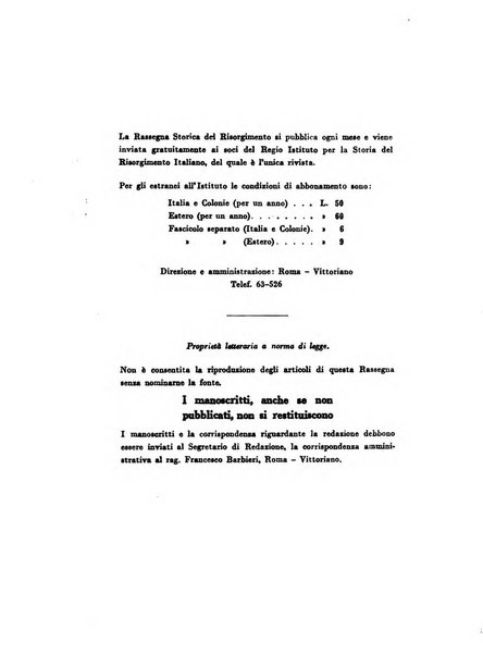 Rassegna storica del Risorgimento organo della Società nazionale per la storia del Risorgimento italiano