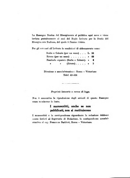 Rassegna storica del Risorgimento organo della Società nazionale per la storia del Risorgimento italiano