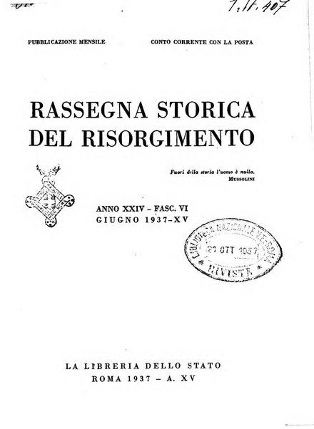 Rassegna storica del Risorgimento organo della Società nazionale per la storia del Risorgimento italiano