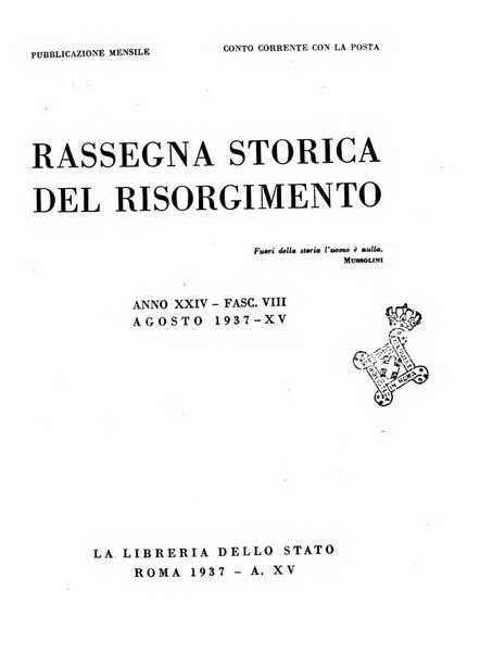 Rassegna storica del Risorgimento organo della Società nazionale per la storia del Risorgimento italiano