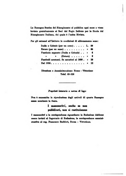 Rassegna storica del Risorgimento organo della Società nazionale per la storia del Risorgimento italiano