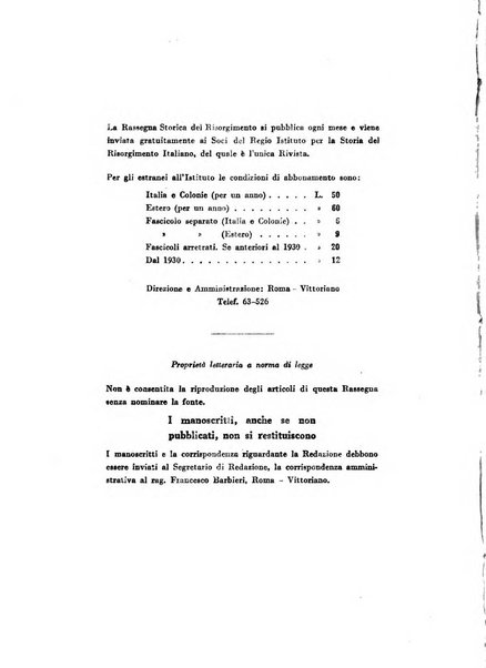 Rassegna storica del Risorgimento organo della Società nazionale per la storia del Risorgimento italiano