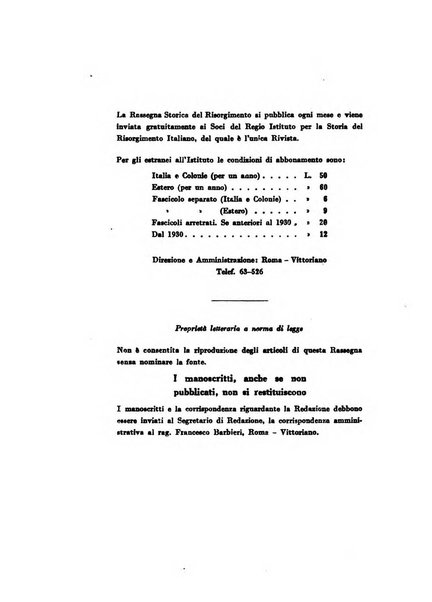 Rassegna storica del Risorgimento organo della Società nazionale per la storia del Risorgimento italiano