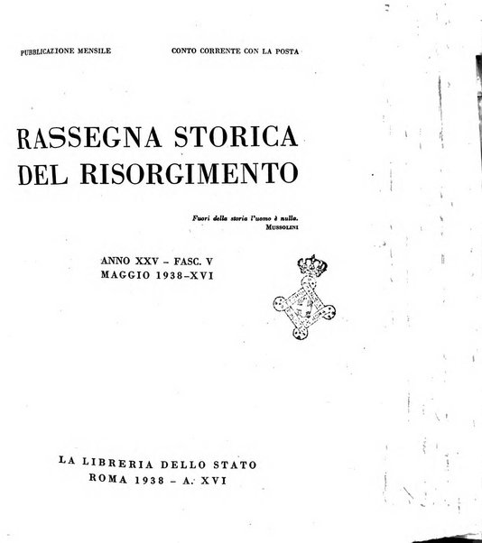 Rassegna storica del Risorgimento organo della Società nazionale per la storia del Risorgimento italiano