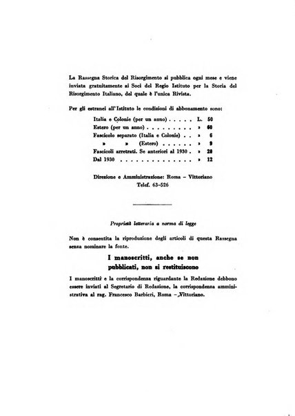 Rassegna storica del Risorgimento organo della Società nazionale per la storia del Risorgimento italiano