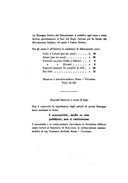 Rassegna storica del Risorgimento organo della Società nazionale per la storia del Risorgimento italiano