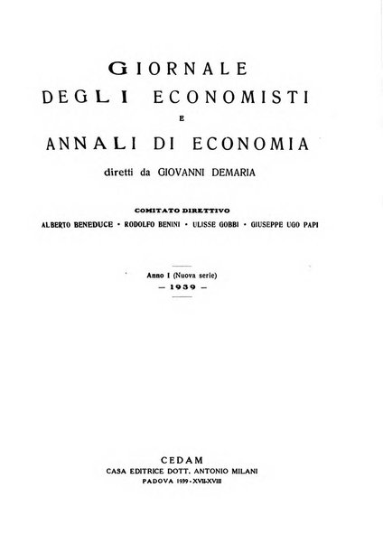 Giornale degli economisti e annali di economia