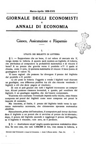 Giornale degli economisti e annali di economia