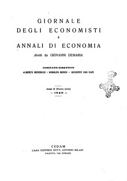 Giornale degli economisti e annali di economia
