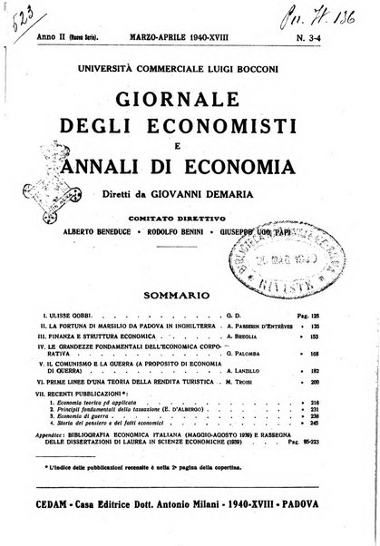 Giornale degli economisti e annali di economia