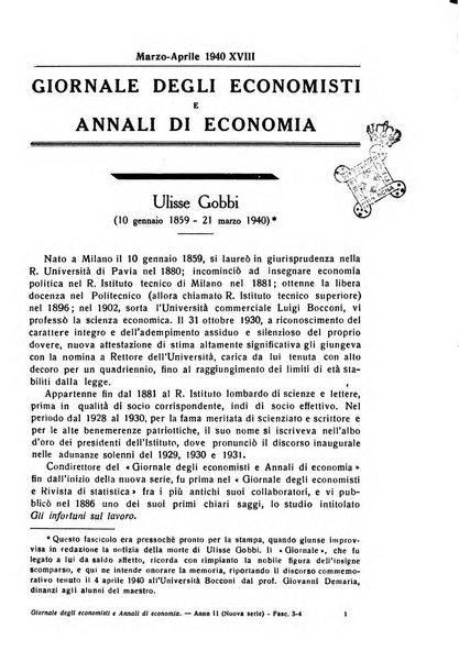 Giornale degli economisti e annali di economia