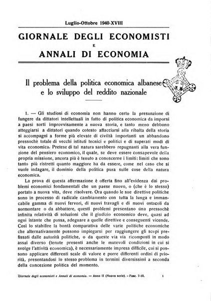 Giornale degli economisti e annali di economia