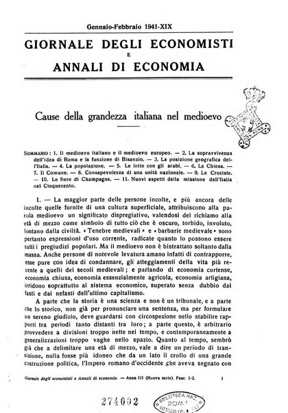 Giornale degli economisti e annali di economia