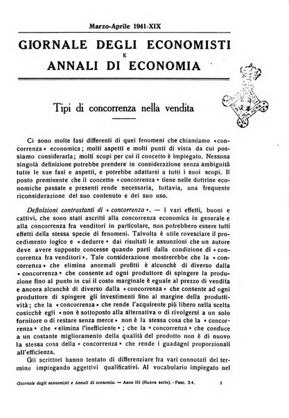 Giornale degli economisti e annali di economia