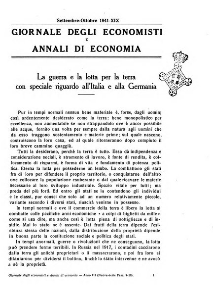 Giornale degli economisti e annali di economia