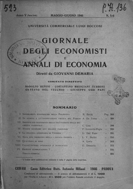 Giornale degli economisti e annali di economia