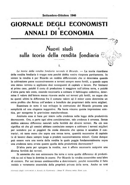 Giornale degli economisti e annali di economia