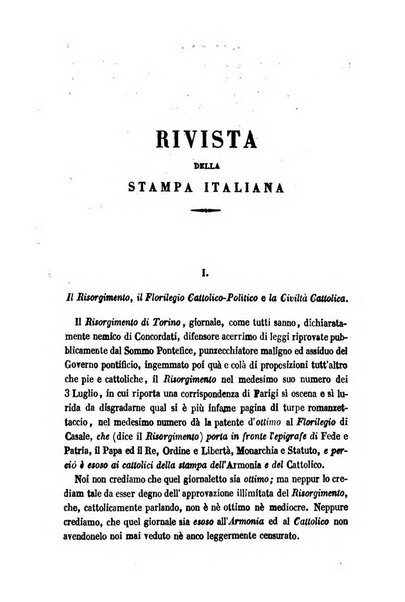 La civiltà cattolica pubblicazione periodica per tutta l'Italia