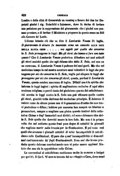 La civiltà cattolica pubblicazione periodica per tutta l'Italia