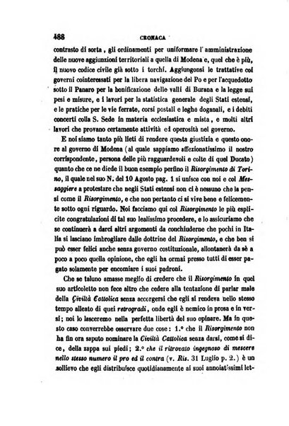 La civiltà cattolica pubblicazione periodica per tutta l'Italia