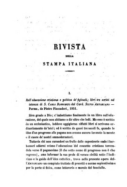 La civiltà cattolica pubblicazione periodica per tutta l'Italia