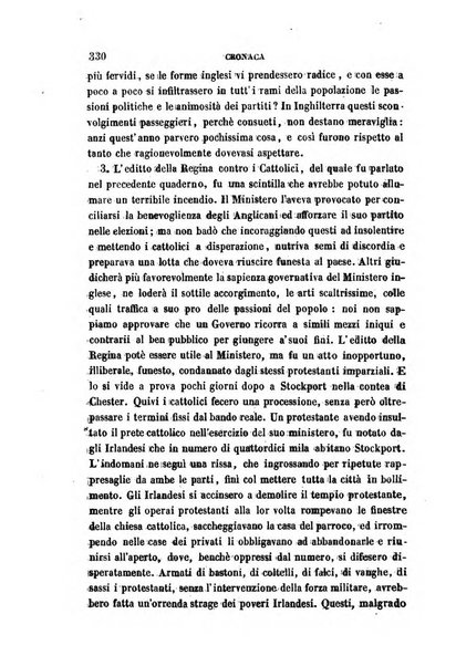 La civiltà cattolica pubblicazione periodica per tutta l'Italia