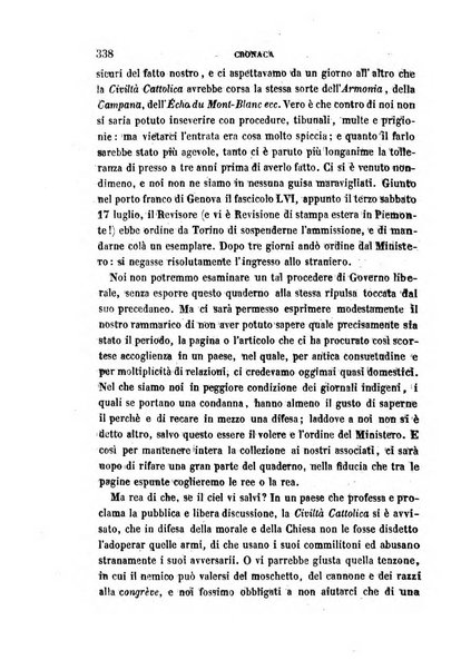 La civiltà cattolica pubblicazione periodica per tutta l'Italia