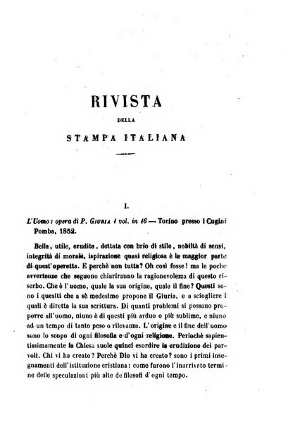 La civiltà cattolica pubblicazione periodica per tutta l'Italia